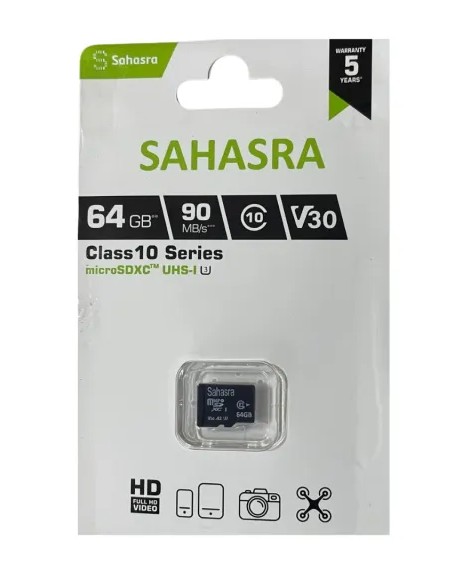 Sahasra 64GB microSDXC Class 10 UHS-I Memory Card